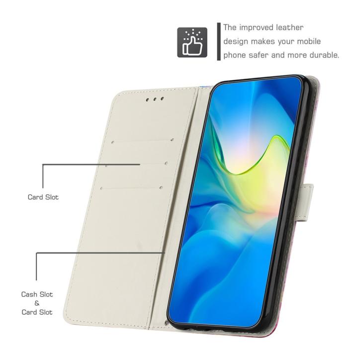 Bild 5,  Samsung Galaxy A26/A17/A16 Fodral Läder Marmor Rosa / Grön - Teknikhallen.se