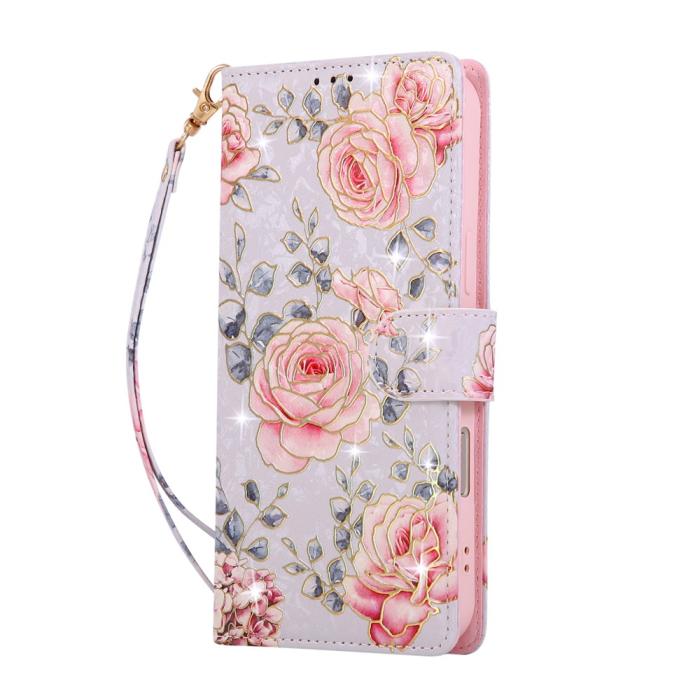 Bild 5,  iPhone Air Fodral RFID Läder Rosa Blommor - Teknikhallen.se
