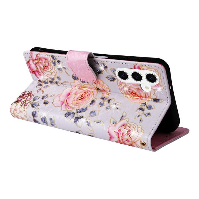 Bild 4,  Samsung Galaxy S26 Plus Fodral RFID Läder Rosa Blommor - Teknikhallen.se