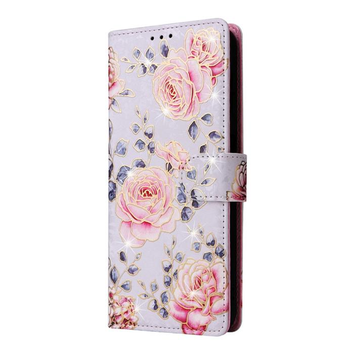 Bild 6,  Samsung Galaxy S26 Plus Fodral RFID Läder Rosa Blommor - Teknikhallen.se