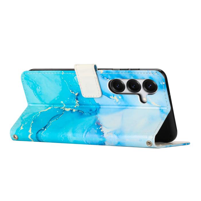Bild 2,  Samsung Galaxy S26 Fodral Läder Marmor Blå / Grön - Teknikhallen.se