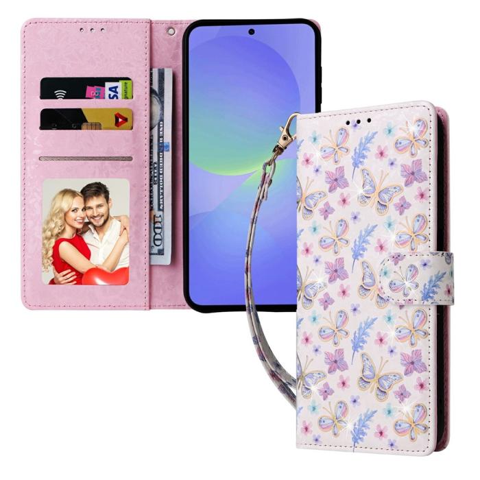 Bild 5,  Samsung Galaxy A37 5G Fodral RFID Läder Fjärilar/Blommor - Teknikhallen.se
