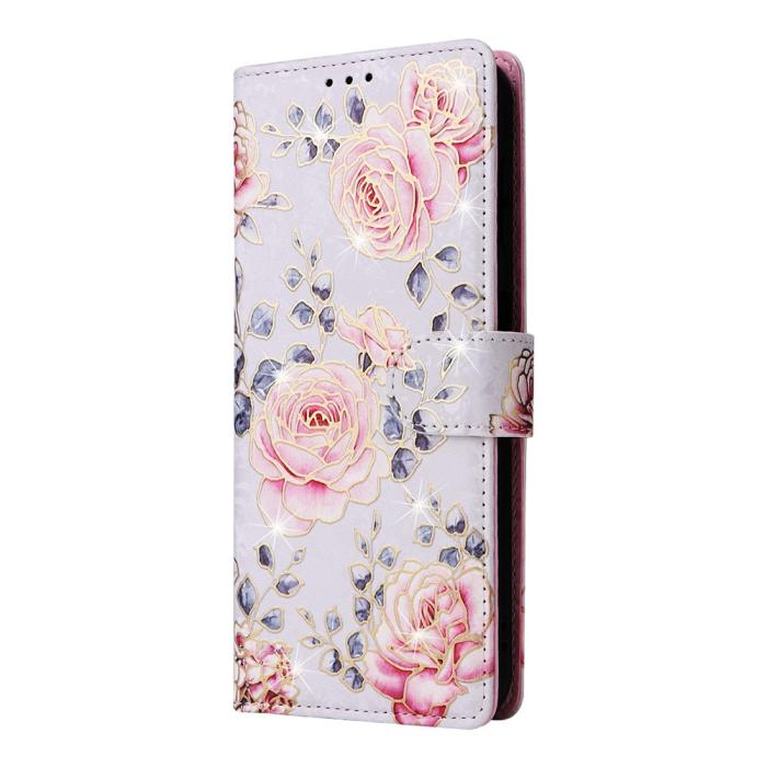 Bild 6,  Samsung Galaxy A37 5G Fodral RFID Läder Rosa Blommor - Teknikhallen.se
