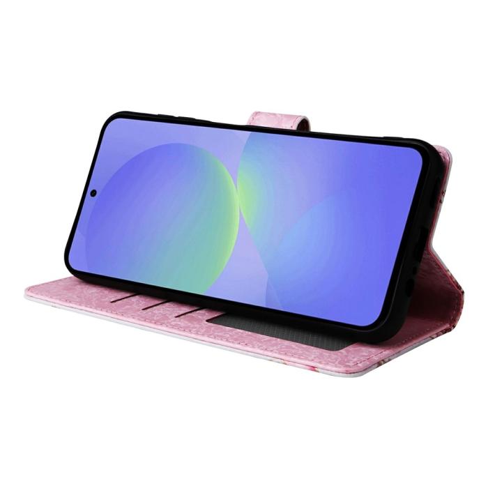Bild 3,  Samsung Galaxy A57 5G Fodral RFID Läder Rosa Blommor - Teknikhallen.se