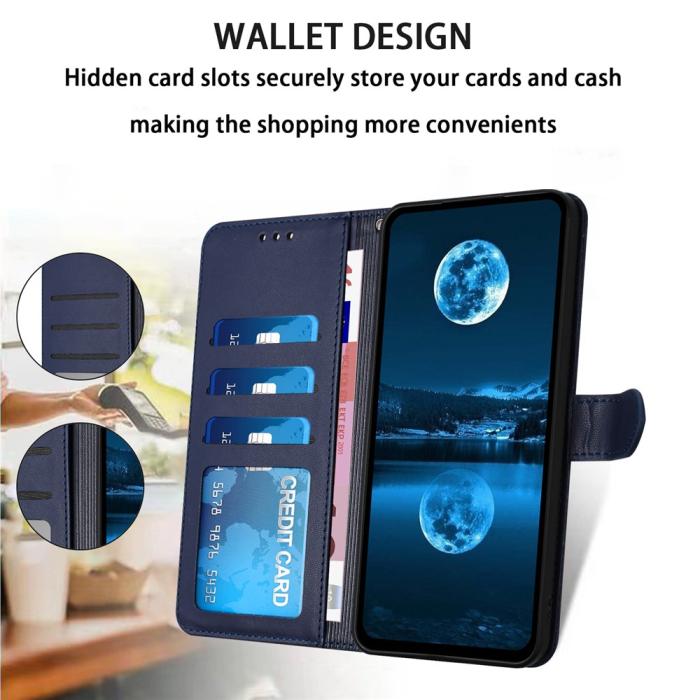 Bild 2,  Samsung Galaxy S26 Fodral Läder Blå - Teknikhallen.se