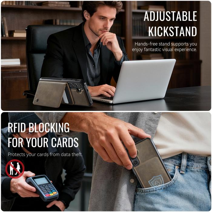 Bild 5, CASEME CASEME Galaxy S26 Skal MagSafe Avtagbar Korthållare Brun - Teknikhallen.se