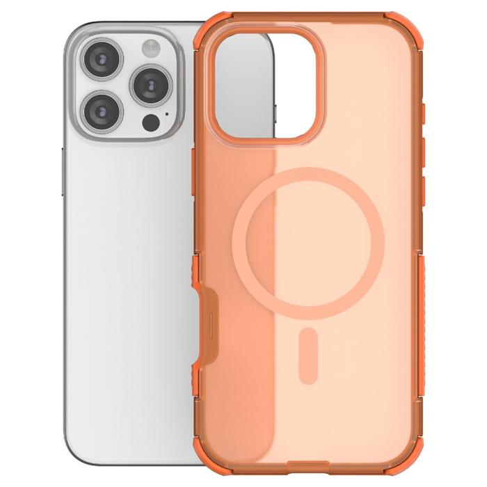 Bild 3,  iPhone 16 Pro Skal MagSafe Shockproof Hybrid Orange - Teknikhallen.se