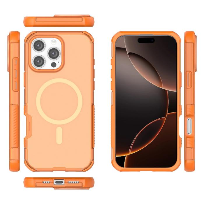 Bild 5,  iPhone 16 Pro Skal MagSafe Shockproof Hybrid Orange - Teknikhallen.se