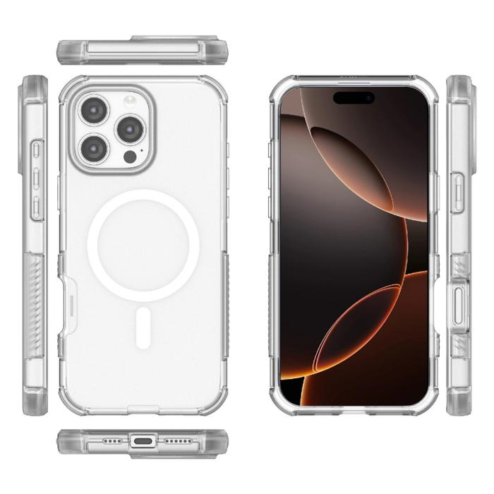 Bild 5,  iPhone 16 Pro Max Skal MagSafe Shockproof Hybrid Vit - Teknikhallen.se