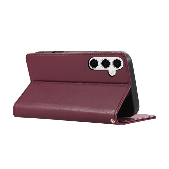 Bild 4,  Samsung Galaxy A57 5G Fodral RFID Rhombus Läder Röd - Teknikhallen.se