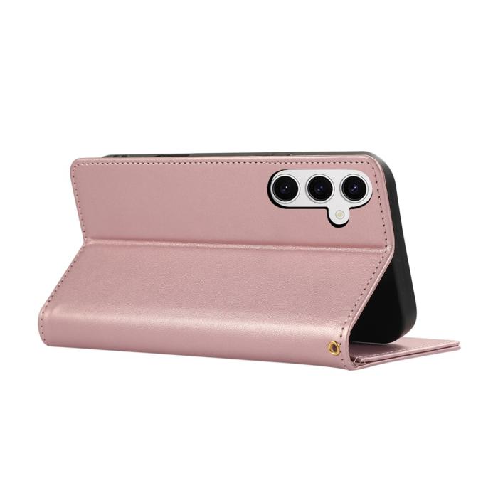 Bild 4,  Samsung Galaxy A57 5G Fodral RFID Rhombus Läder Roséguld - Teknikhallen.se