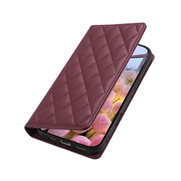 Bild 5,  Samsung Galaxy S26 Fodral RFID Rhombus Läder Röd - Teknikhallen.se