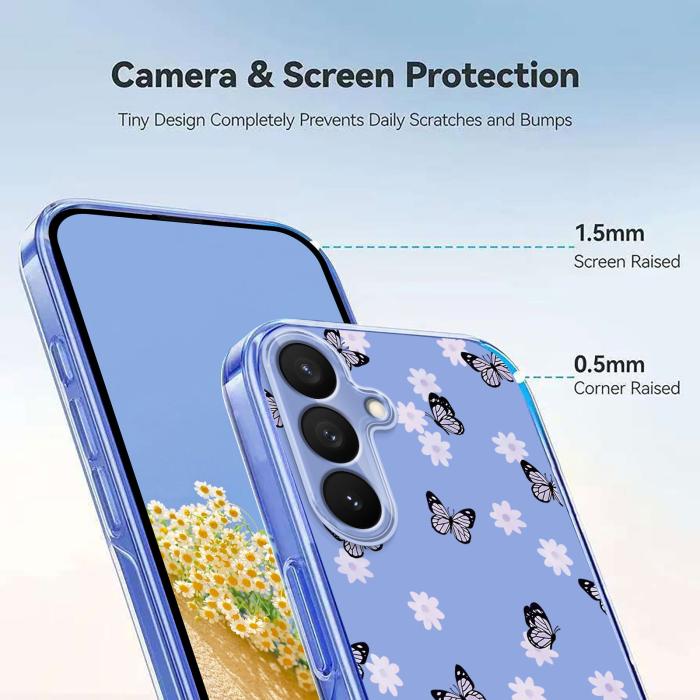 Bild 4,  Samsung Galaxy S26 Plus Skal TPU Med Tryck Fjärilar / Blommor - Teknikhallen.se