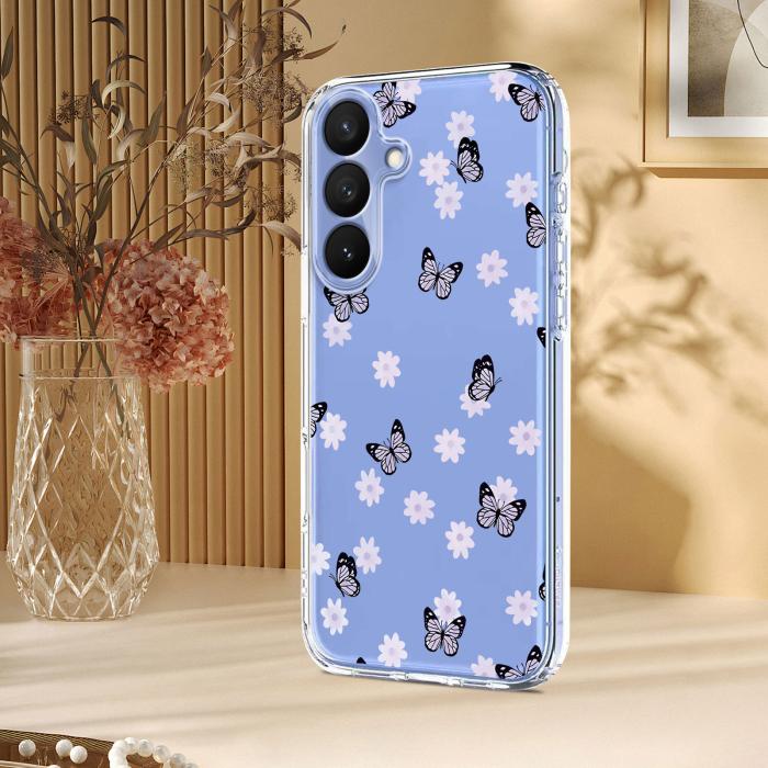 Bild 5,  Samsung Galaxy S26 Plus Skal TPU Med Tryck Fjärilar / Blommor - Teknikhallen.se