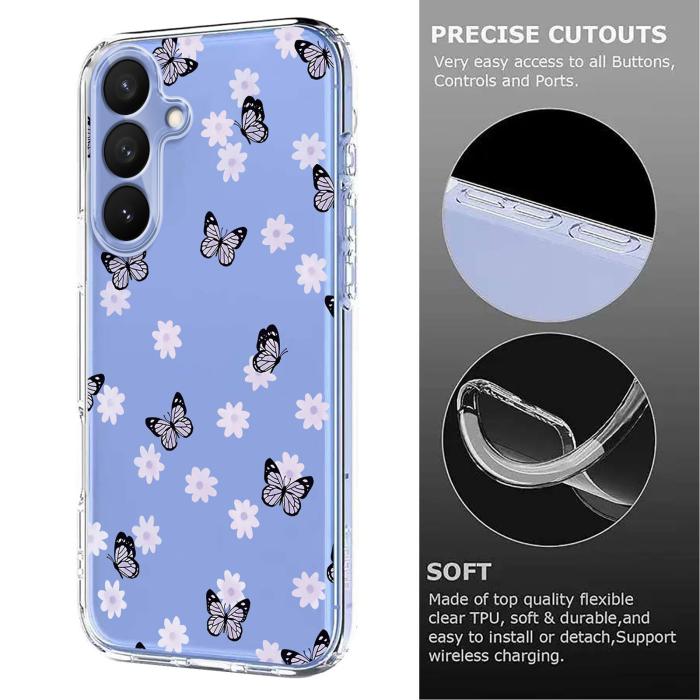 Bild 6,  Samsung Galaxy S26 Plus Skal TPU Med Tryck Fjärilar / Blommor - Teknikhallen.se