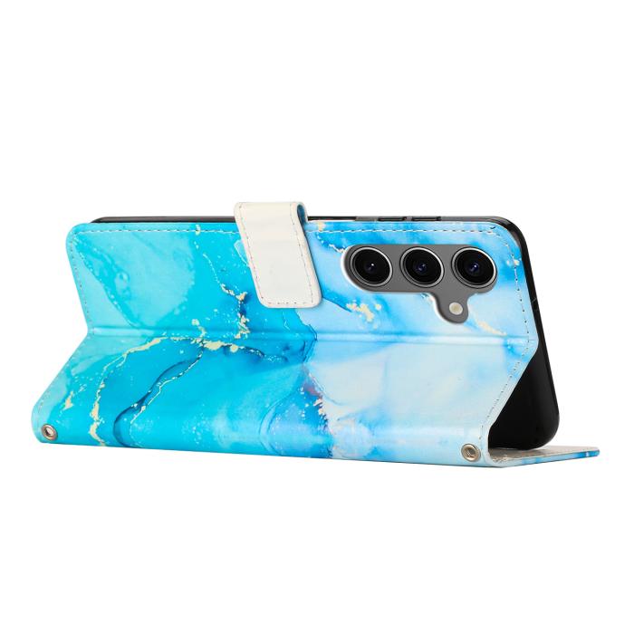 Bild 2,  Samsung Galaxy A37 5G Fodral Läder Marmor Blå / Grön - Teknikhallen.se