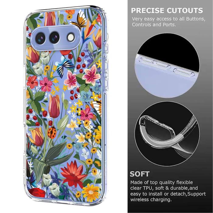 Bild 6,  Google Pixel 10a Skal Med Tryck Blommor - Teknikhallen.se