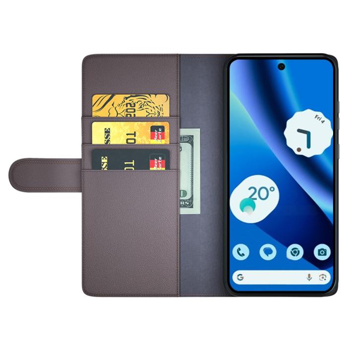 Bild 2,  Google Pixel 10a Fodral Premium Äkta Läder Brun - Teknikhallen.se