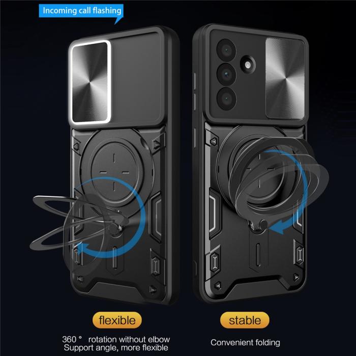 Bild 3,  Samsung Galaxy A37 5G Skal CamShield Kickstand Hybrid Svart - Teknikhallen.se