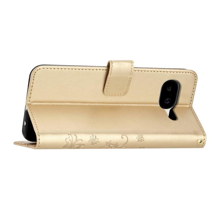 Bild 3,  Google Pixel 10a Fodral Med Blommigt Tryck Guld - Teknikhallen.se