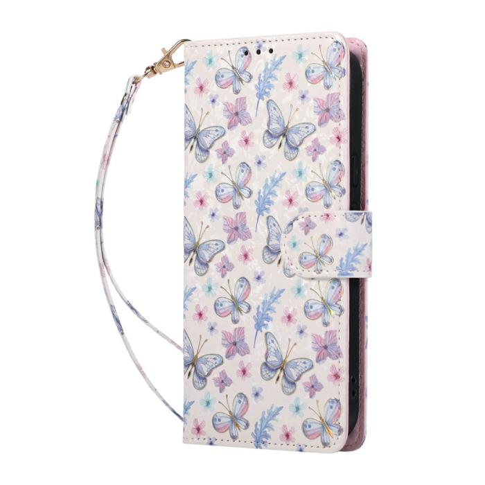 Bild 5,  Google Pixel 10a Fodral RFID Läder Fjärilar / Blommor - Teknikhallen.se
