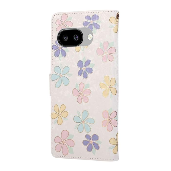 Bild 6,  Google Pixel 10a Fodral RFID Läder Färgglada Blommor - Teknikhallen.se