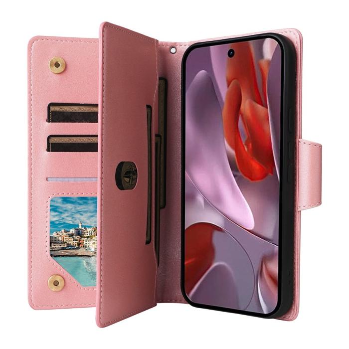 Bild 3,  Google Pixel 10a Fodral Med Kortfack Läder Roséguld - Teknikhallen.se