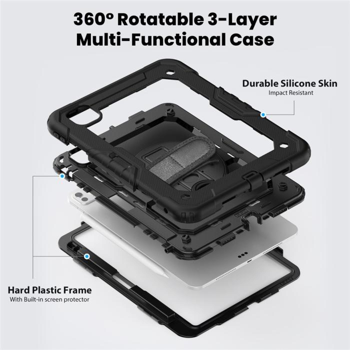 Bild 4,  iPad Pro 11 2025 / 2024 Skal 360 Shockproof Hybrid Kickstand - Teknikhallen.se