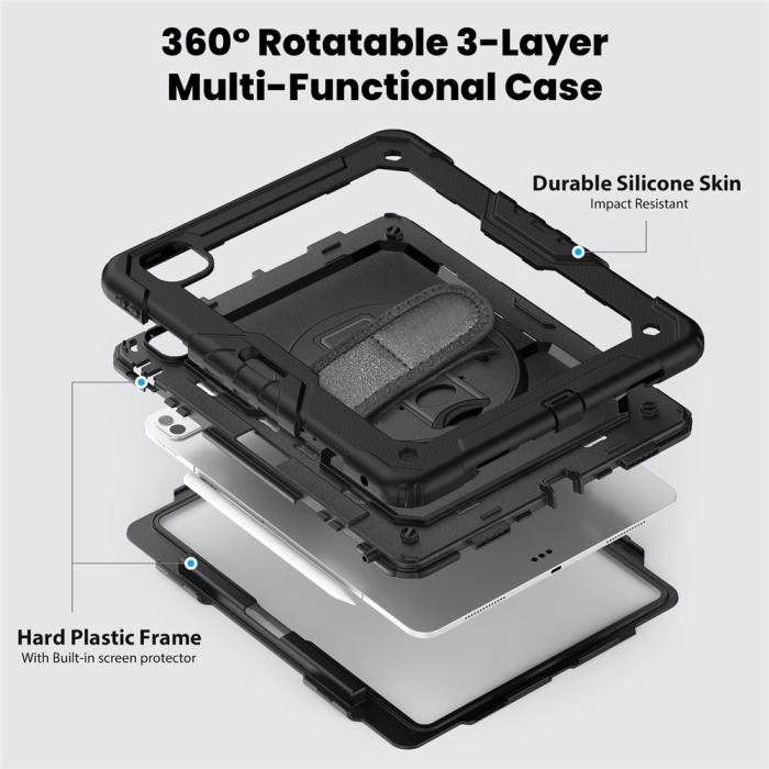 Bild 4,  iPad Pro 13 2025 / 2024 Skal 360 Shockproof Hybrid Kickstand - Teknikhallen.se