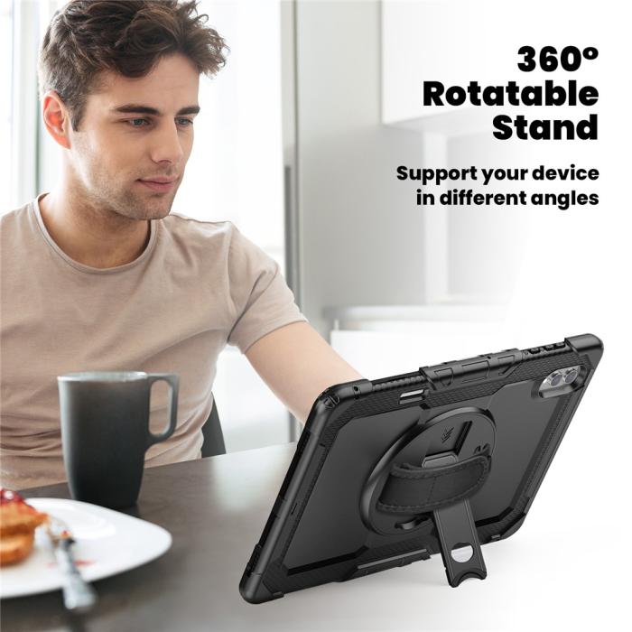 Bild 4,  Galaxy Tab S11 Ultra Skal 360 Shockproof Hybrid Kickstand Svart - Teknikhallen.se