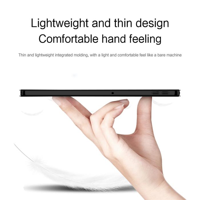 Bild 6,  Lenovo Tab 10.1 2025 Fodral Tri-Fold Läder Svart - Teknikhallen.se