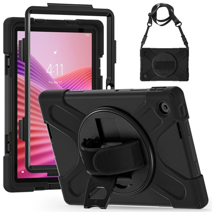 Bild 2,  Lenovo Tab 10.1 2025 Skal 360 Shockproof Hybrid Svart - Teknikhallen.se