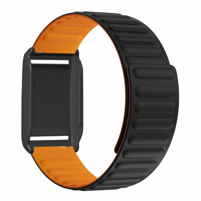 Bild 2,  Polar Loop Klockarmband Silikon Magnetisk Loop Svart / Orange - Teknikhallen.se