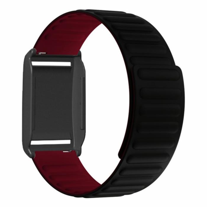 Bild 2,  Polar Loop Klockarmband Silikon Magnetisk Loop Svart / Vinröd - Teknikhallen.se