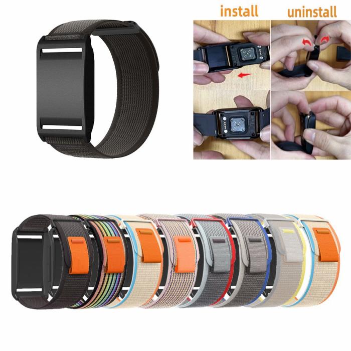 Bild 3,  Polar Loop Klockarmband Nylon Grå / Orange - Teknikhallen.se