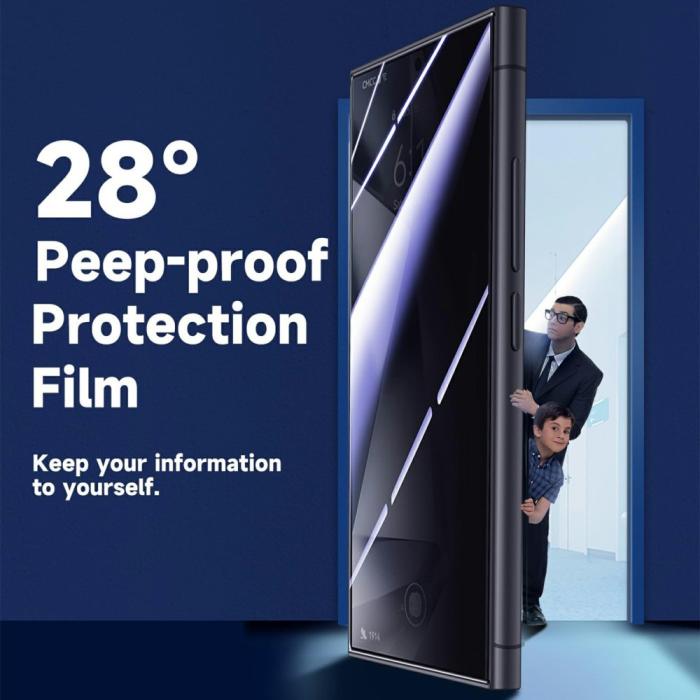 Bild 5,  Samsung Galaxy S24 Ultra 2-PACK Skärmskydd Härdat Glas Privacy - Teknikhallen.se