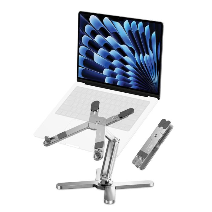 Bild 5, Tech-Protect Tech-Protect Laptop Stativ Justerbart Universal Silver - Teknikhallen.se