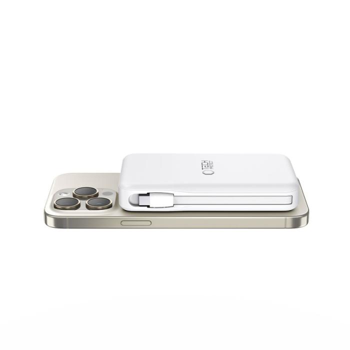 Bild 2, Tech-Protect Tech-Protect 10000 mAh MagSafe Powerbank LifeMag Vit - Teknikhallen.se