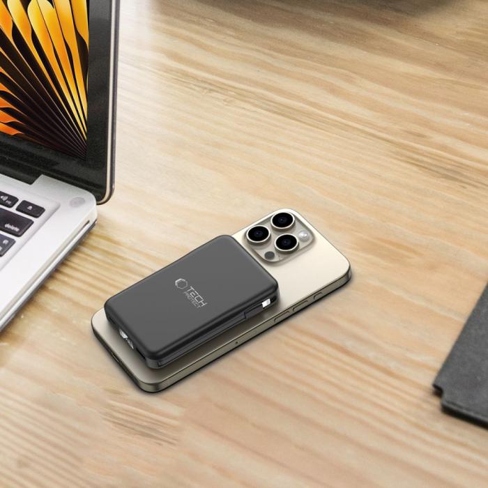 Bild 6, Tech-Protect Tech-Protect 10000 mAh MagSafe Powerbank LifeMag Svart - Teknikhallen.se