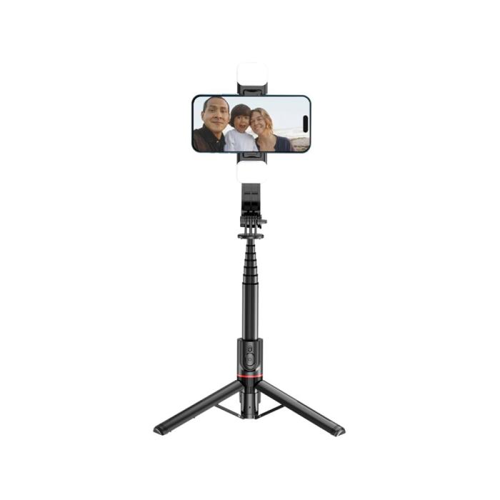 Bild 2, Tech-Protect Tech-Protect Bluetooth Selfie Stick Tripod Med Led Light Svart - Teknikhallen.se