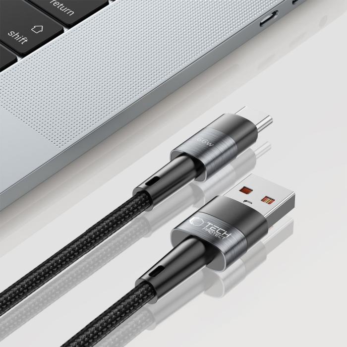 Bild 4, Tech-Protect Tech-Protect 0.5 m 66W/6A USB-C Kabel UltraBoost Grå - Teknikhallen.se