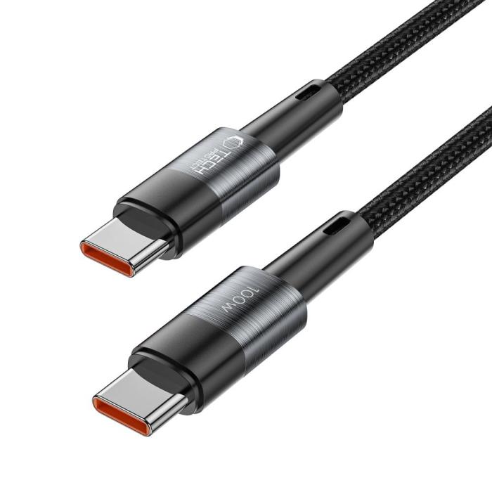 Bild 2, Tech-Protect Tech-Protect 3 m 100W/5A PD USB-C - USB-C Kabel UltraBoost Grå - Teknikhallen.se