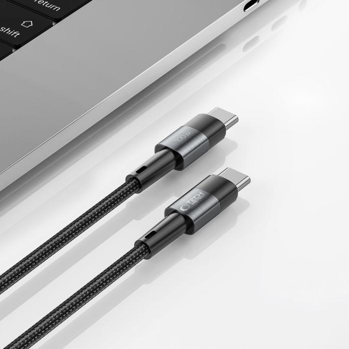 Bild 4, Tech-Protect Tech-Protect 3 m 100W/5A PD USB-C - USB-C Kabel UltraBoost Grå - Teknikhallen.se