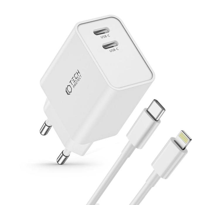 Bild 2, Tech-Protect Tech-Protect 35W Väggladdare PD Inkl. Lightning Kabel UltraBoost - Teknikhallen.se