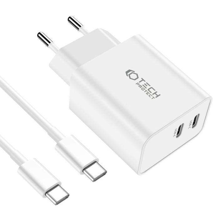 Bild 3, Tech-Protect Tech-Protect 25W Väggladdare PD Inkl. USB-C Kabel UltraBoost Vit - Teknikhallen.se