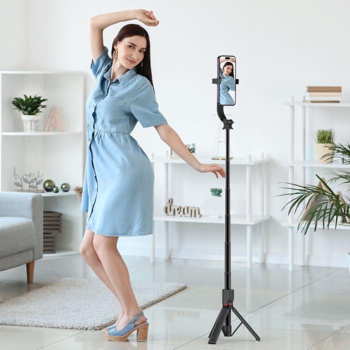 Bild 4, Tech-Protect Tech-Protect MagSafe Bluetooth Selfiestick TriPod Svart - Teknikhallen.se