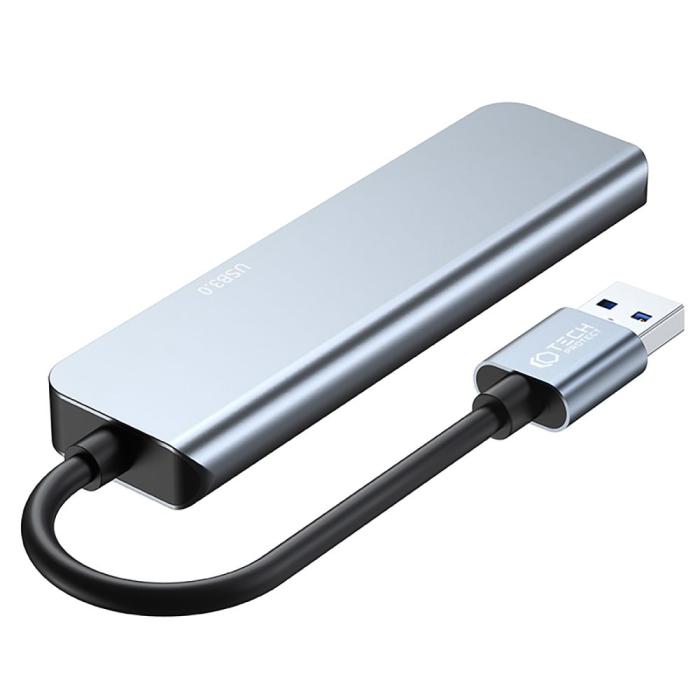 Bild 4, Tech-Protect Tech-Protect 5in1 USB-A Hub USB-C / USB-A Grå - Teknikhallen.se