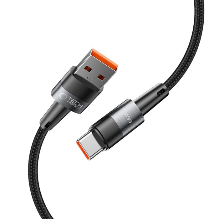 Bild 2, Tech-Protect Tech-Protect 0.25 m 66W/6A USB-C Kabel UltraBoost Grå - Teknikhallen.se