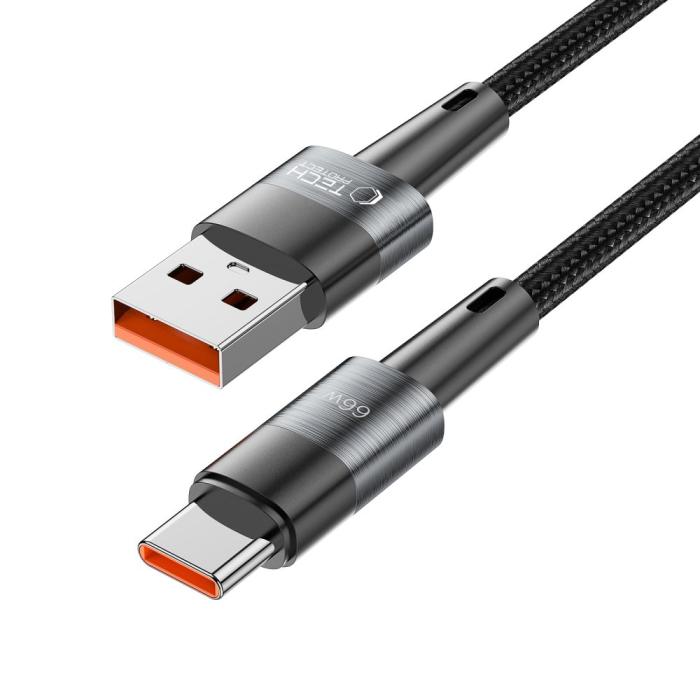Bild 3, Tech-Protect Tech-Protect 0.25 m 66W/6A USB-C Kabel UltraBoost Grå - Teknikhallen.se
