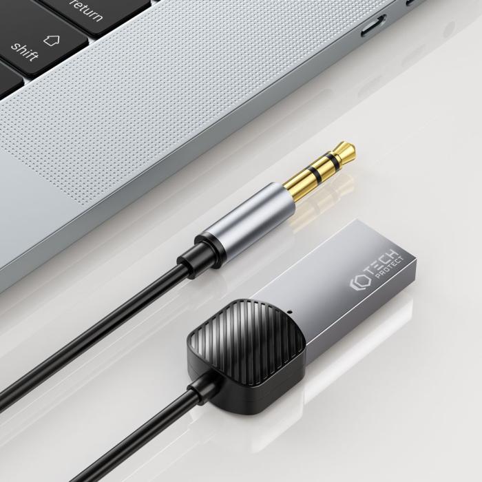 Bild 2, Tech-Protect Tech-Protect AUX - USB-A Bluetooth Adapter UltraBoost Grå - Teknikhallen.se